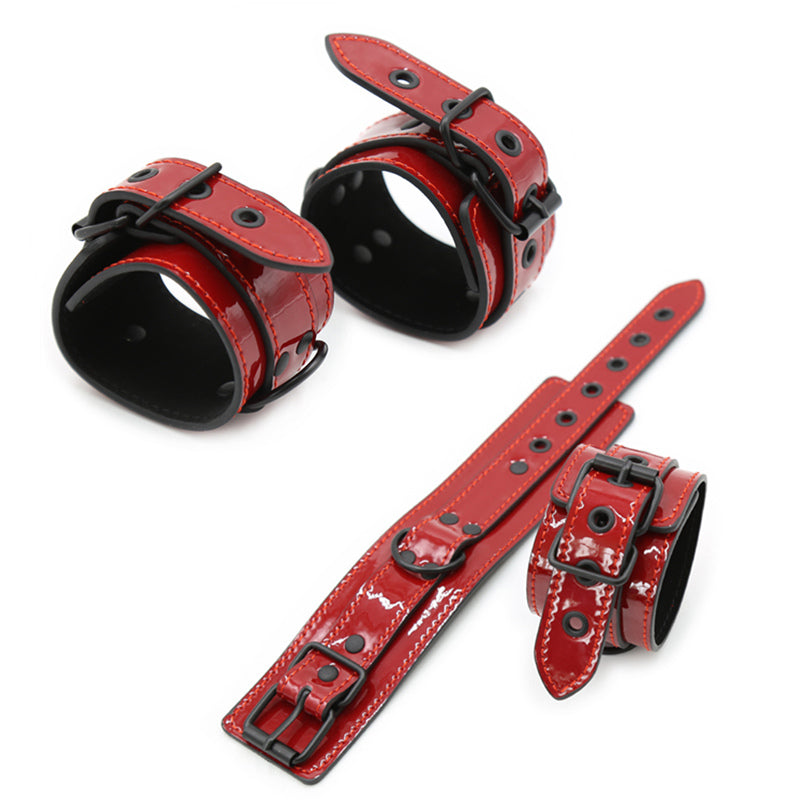 Red Glossy Wrist & Ankle cuffs