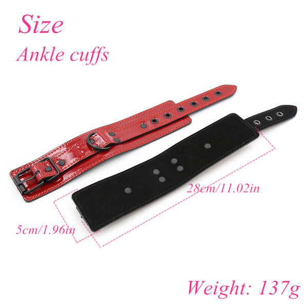 Red Glossy Wrist & Ankle cuffs