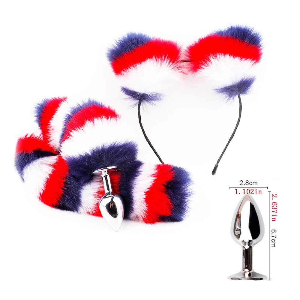 Blue & Red: Tail & Ear Set