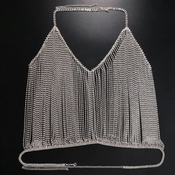 Rhinestone Waterfall Top