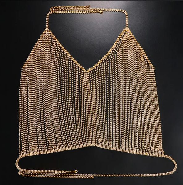 Rhinestone Waterfall Top