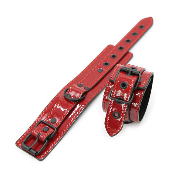 Red Glossy Wrist & Ankle cuffs